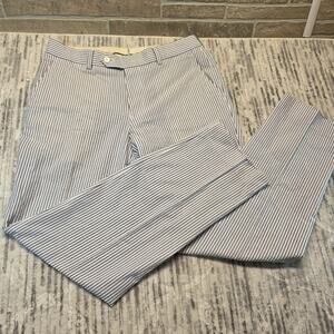 Brooks Brothers Fleece Pants Men's Blue Liner Slim Fit Casual Chino Sz W33